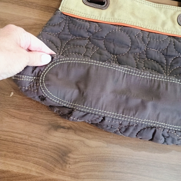 Fossil Brown and Tan Quilted Shoulder Bag - Picture 7 of 12